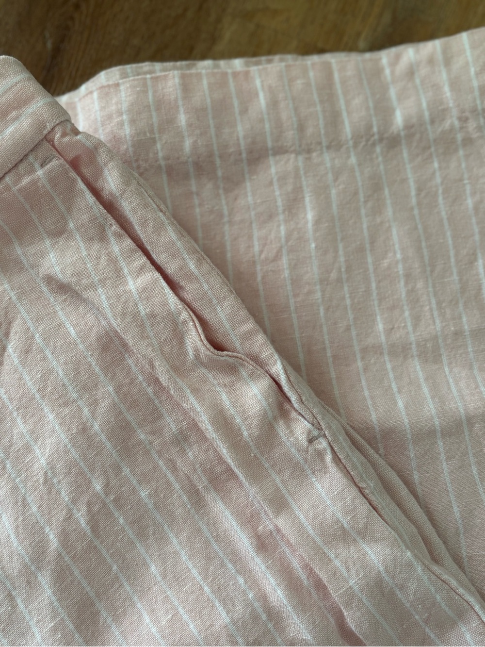 Madewell Easy Pull-on Pants in 100% Linen, Pink, Size M - Picture 7 of 11
